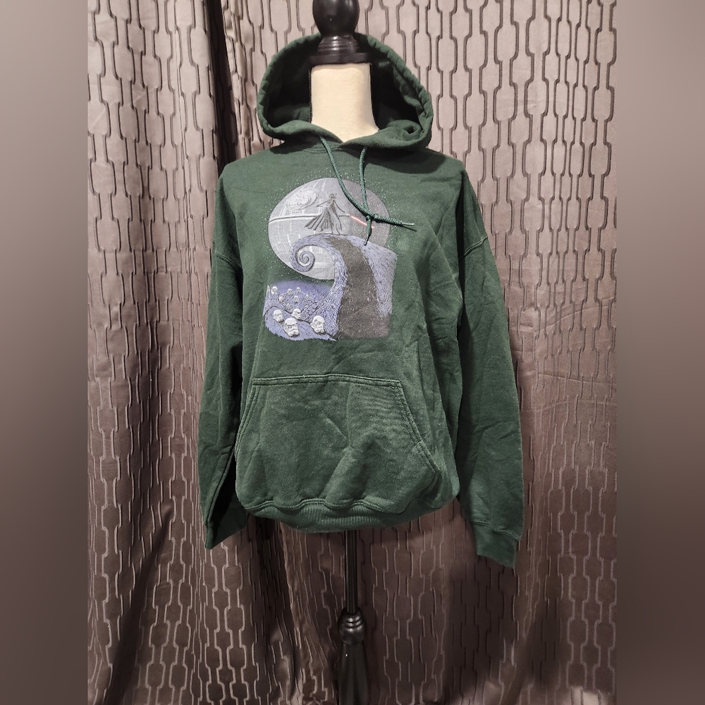 Nightmare Before Christmas Meets Star Wars Dark Green Hooded Sweatshirt Hoodie